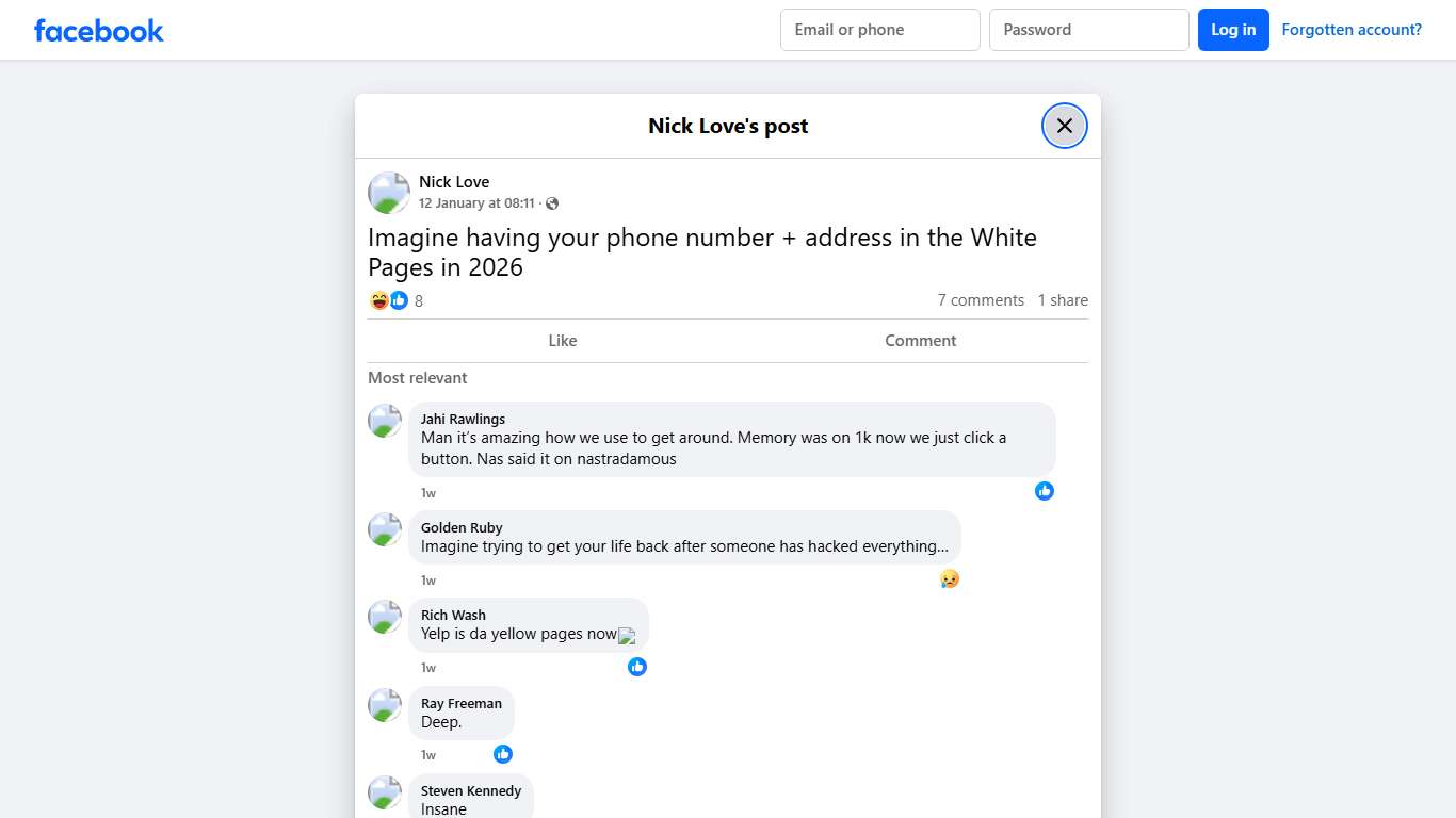 Nick Love - Imagine having your phone number + address in... | Facebook